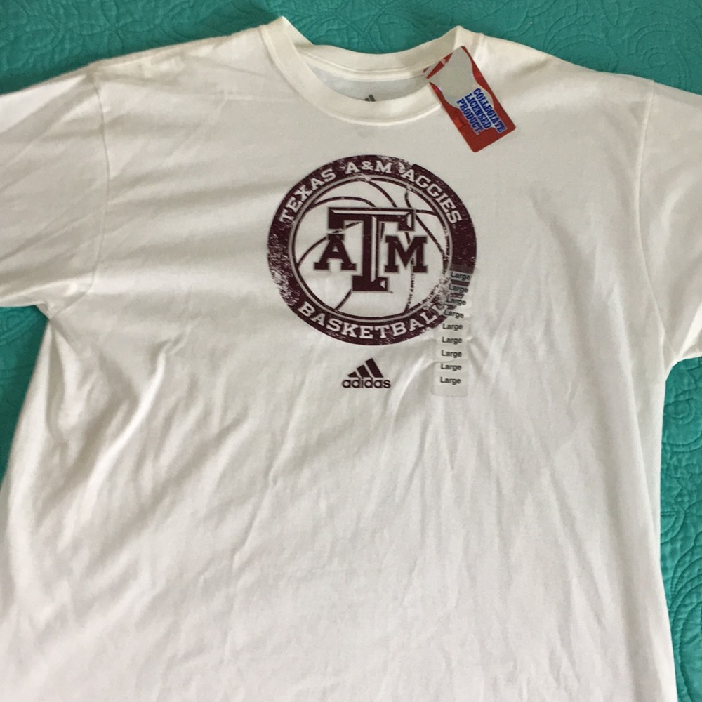 Texas A&M Basketball White Adidas T-Shirt